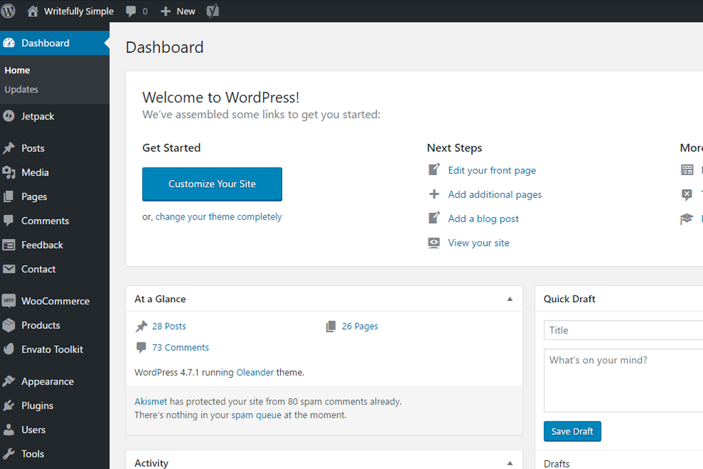 Wordpress Dashboard - Awakewp.com