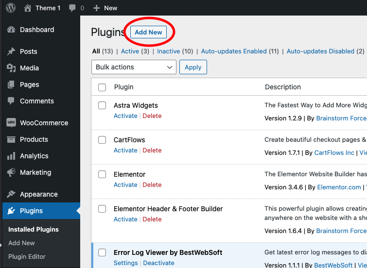 Wordpress select a plugin - Awakewp.com