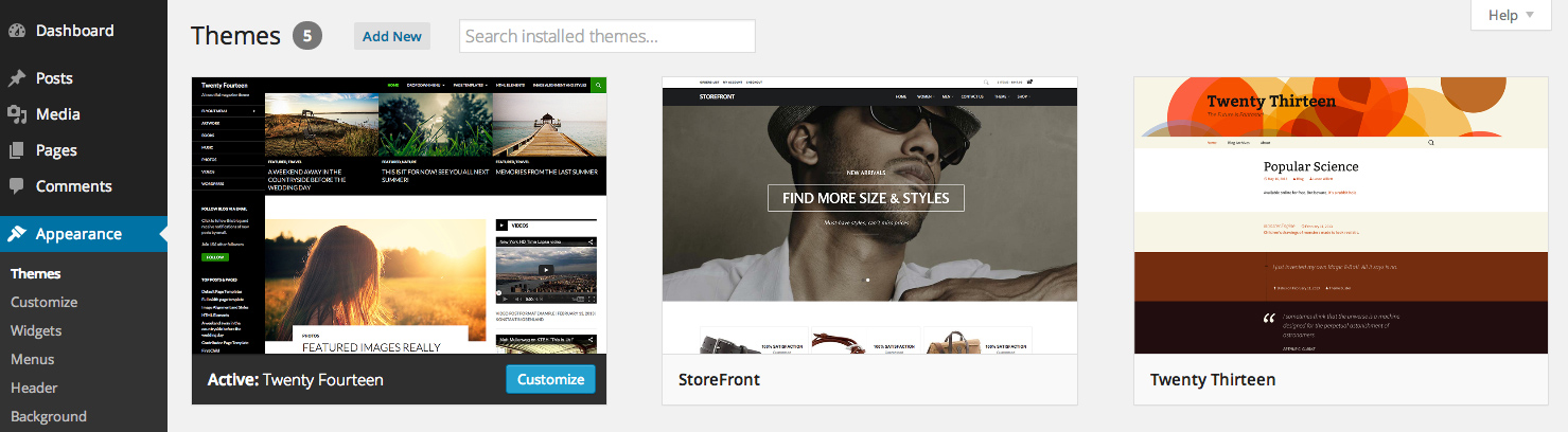 Wordpress theme selection - Awakewp.com